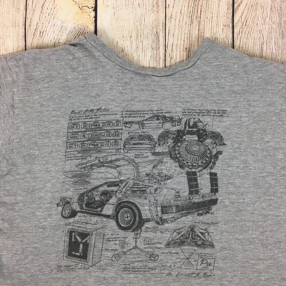 Back To The Future Grey T-Shirt Sz L